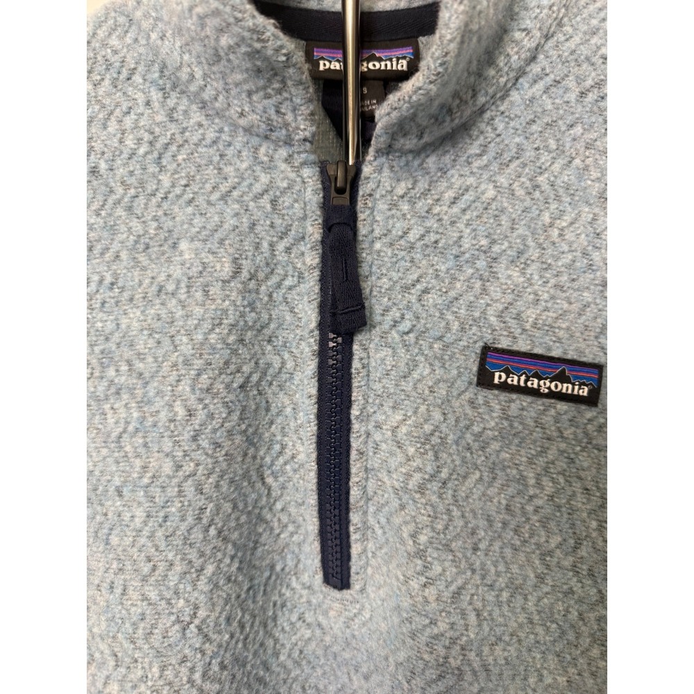 Patagonia Sweater Women's Small Wool Blend Woolyester Quarter Zip Blue Gorpcore - Picture 3 of 12